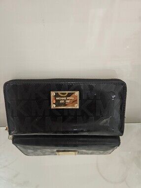 Michael Kors Black Signature Zip-Around Wallet